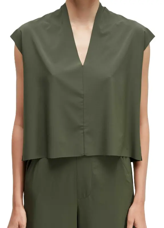 BLUSA OSKLEN SLEEVELESS V SUPERLIGHT FOREST