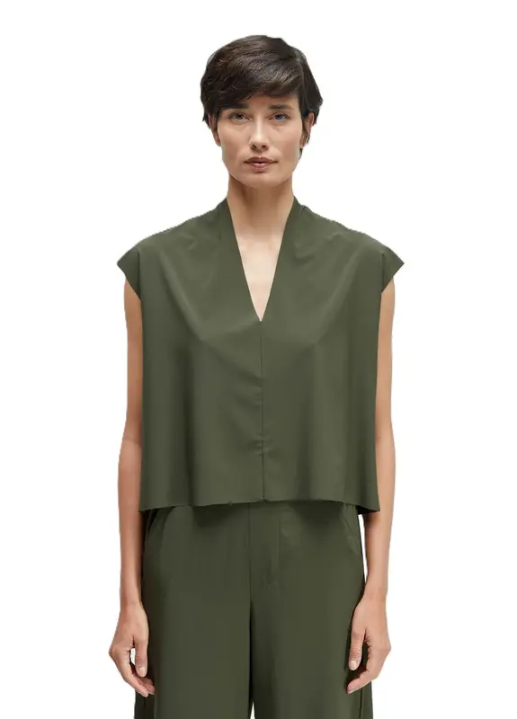 BLUSA OSKLEN SLEEVELESS V SUPERLIGHT FOREST