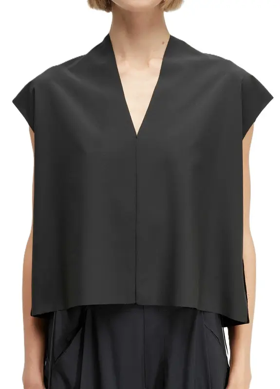 BLUSA OSKLEN SLEEVELESS V SUPERLIGHT PRETO