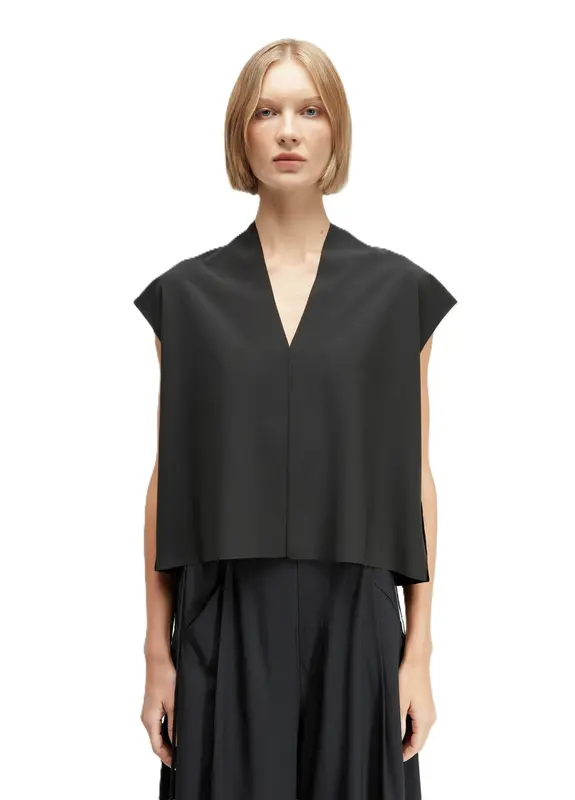 BLUSA OSKLEN SLEEVELESS V SUPERLIGHT PRETO
