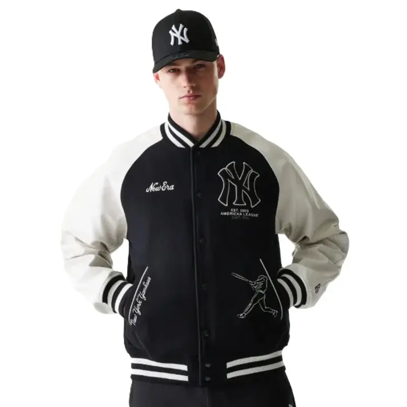 JAQUETA NEW ERA VARSITY MLB NEW YORK YANKEES PRETO